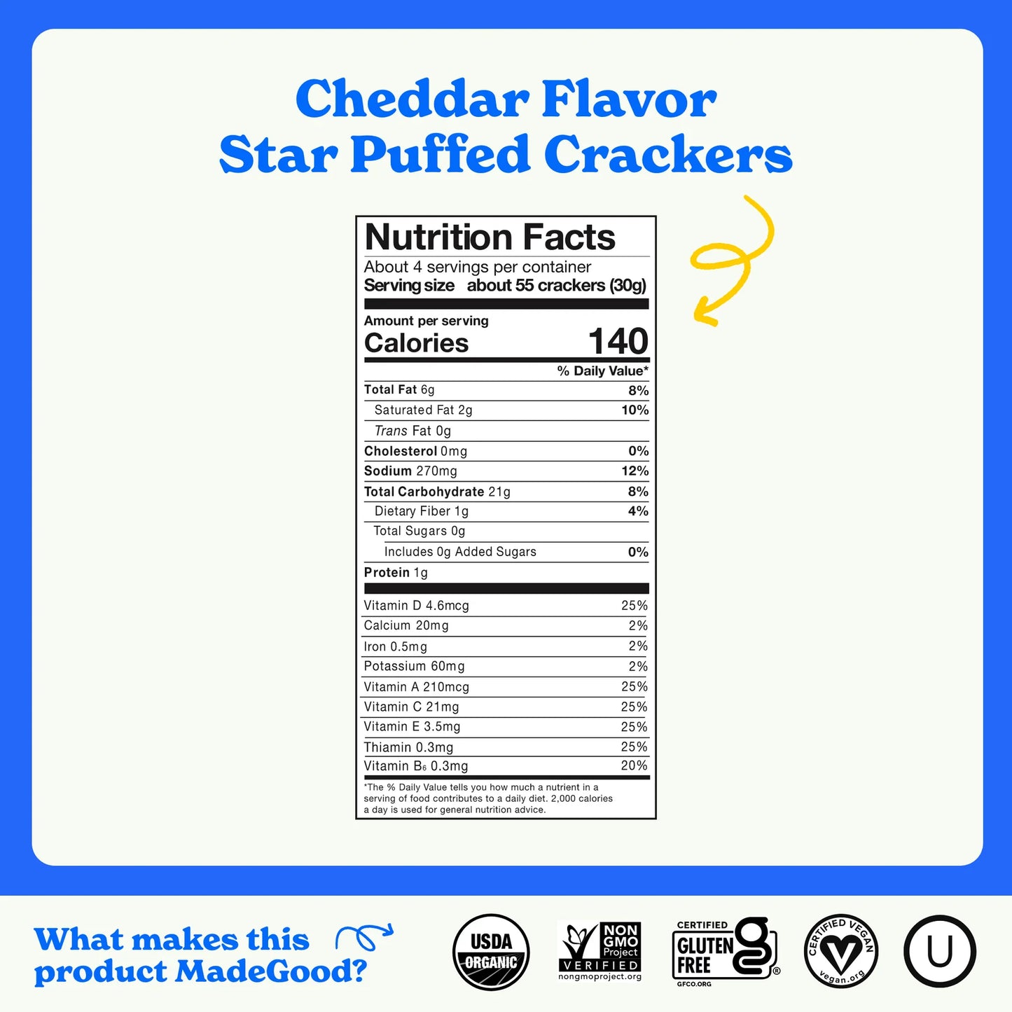 Cheddar Star Puffed Crackers